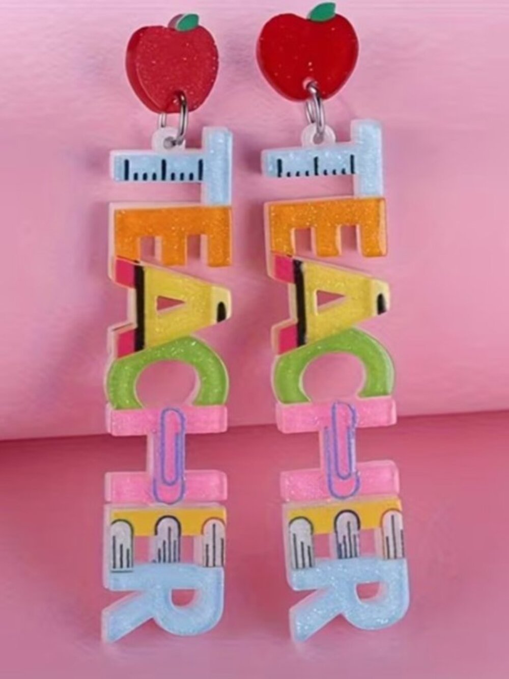 Colorful “TEACHER” Dangle Earrings (NEW & SO CUTE!)